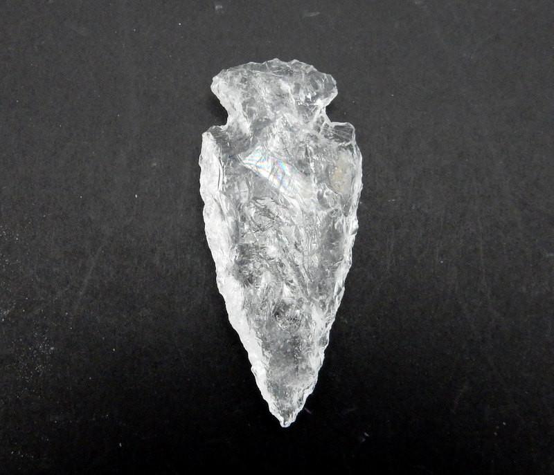 top view of crystal arrowhead