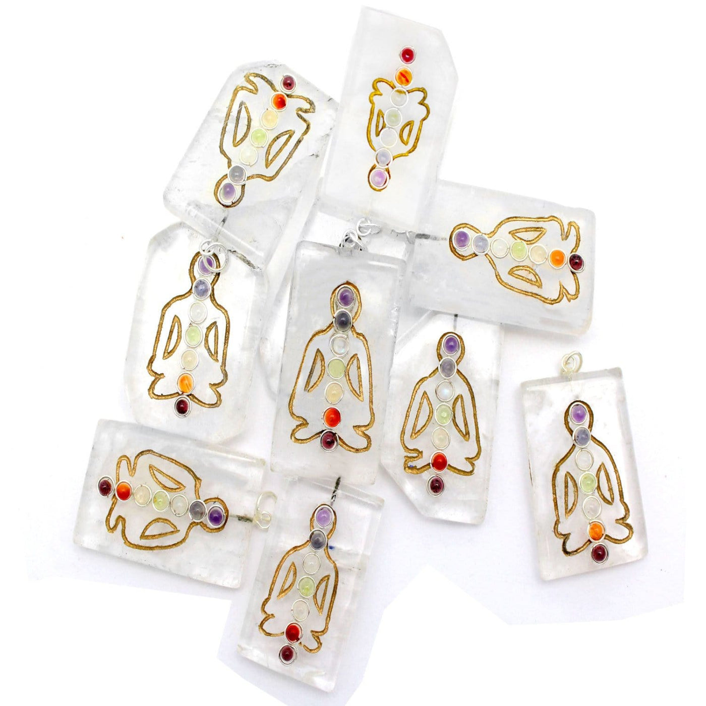 multiple pendants displayed to show the slight differences in the color shades 