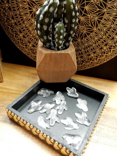 Petite Crystal Quartz cacti in bowl