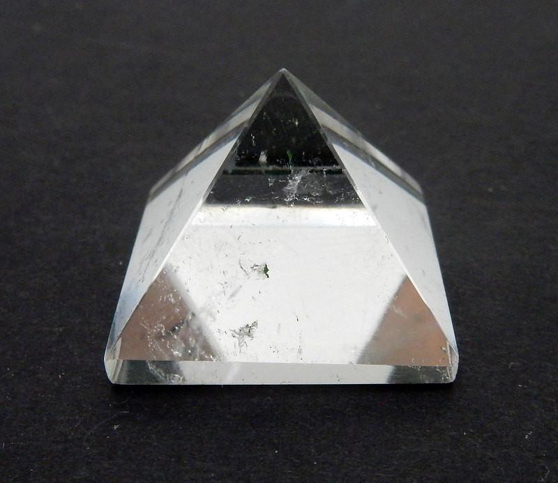 crystal quartz pyramid close up