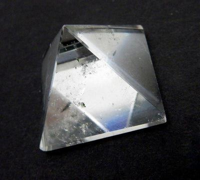 close up of a crystal pyramid