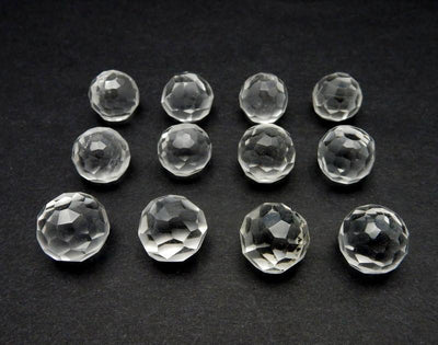Crystal Quartz Spheres in 3 row of 4