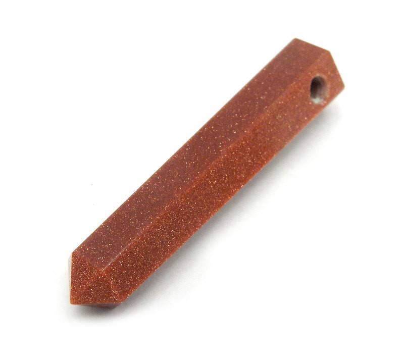 Goldstone Pencil Point Bead on white background