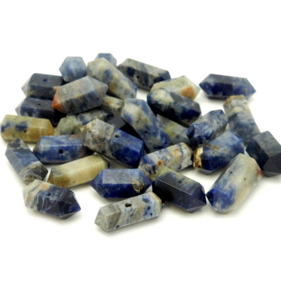 Petite Sodalite Double Terminated Pencil Point Center Drilled Bead in a bundle 