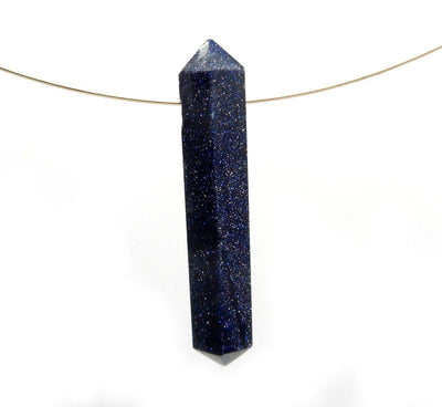 purple goldstone point bead on gold wire