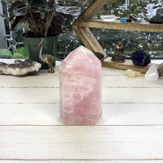 back side of the rose quartz 