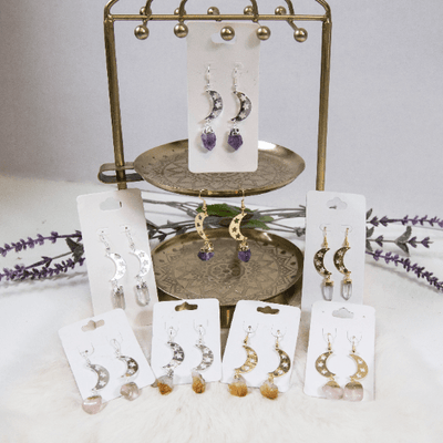 multiple earrings displayed to show the different options available 