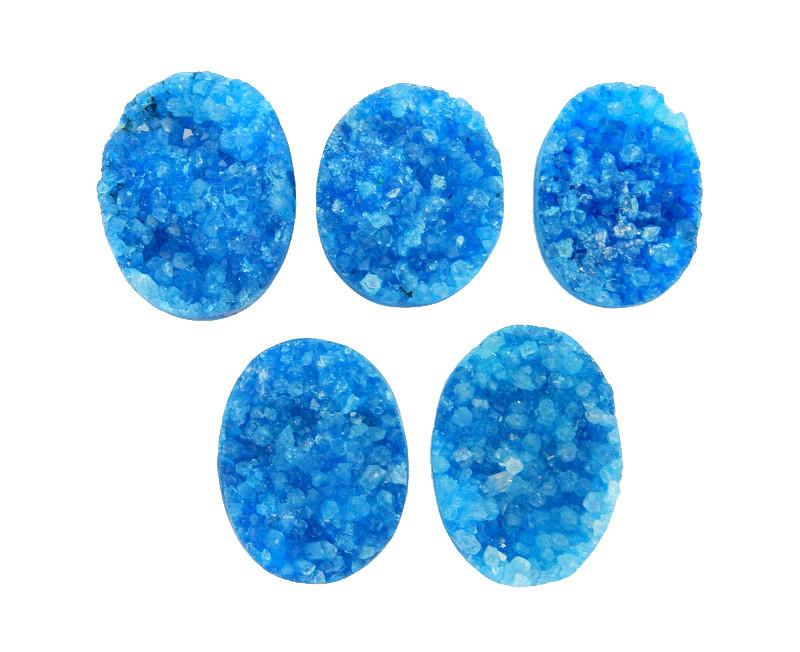 druzy beads on white background