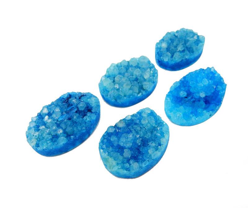 druzy beads on white background