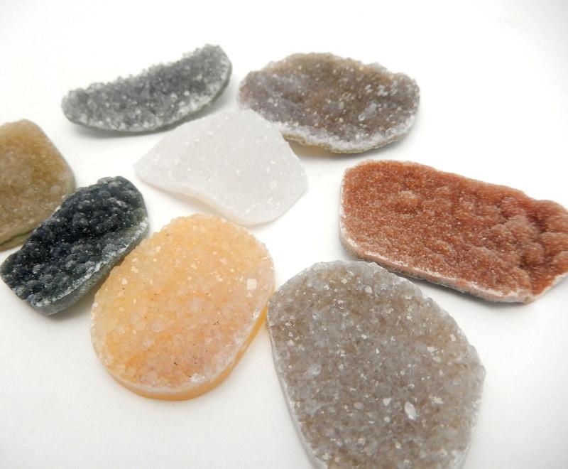 side view of the natural freeform cabochons