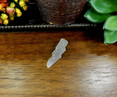 Natural Druzy Lightning Bolt Shaped Cabochon - one on a table