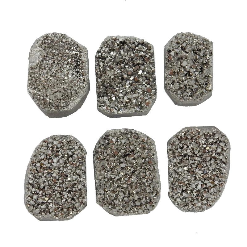 Druzy Cluster - Titanium Druzy Cluster Freeform - Pack Of 5 Or 6 Stones - Decor - Jewelry Making - Terrariums - (RK29)