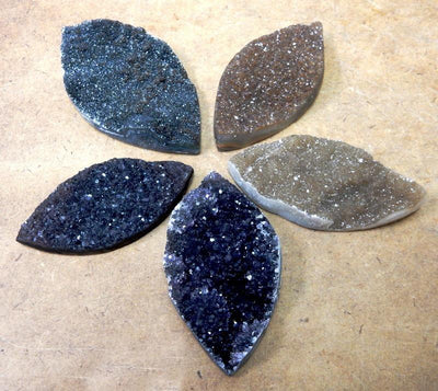 Marquise Druzy - Druzy Cabochon--Top close view of shape detail and with different color tone. 