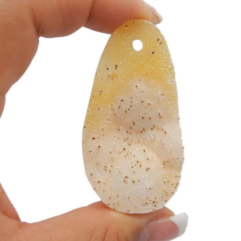 1 Two-Toned Druzy X-Large Freeform - Top Center Drilled Bead in hand to show size 