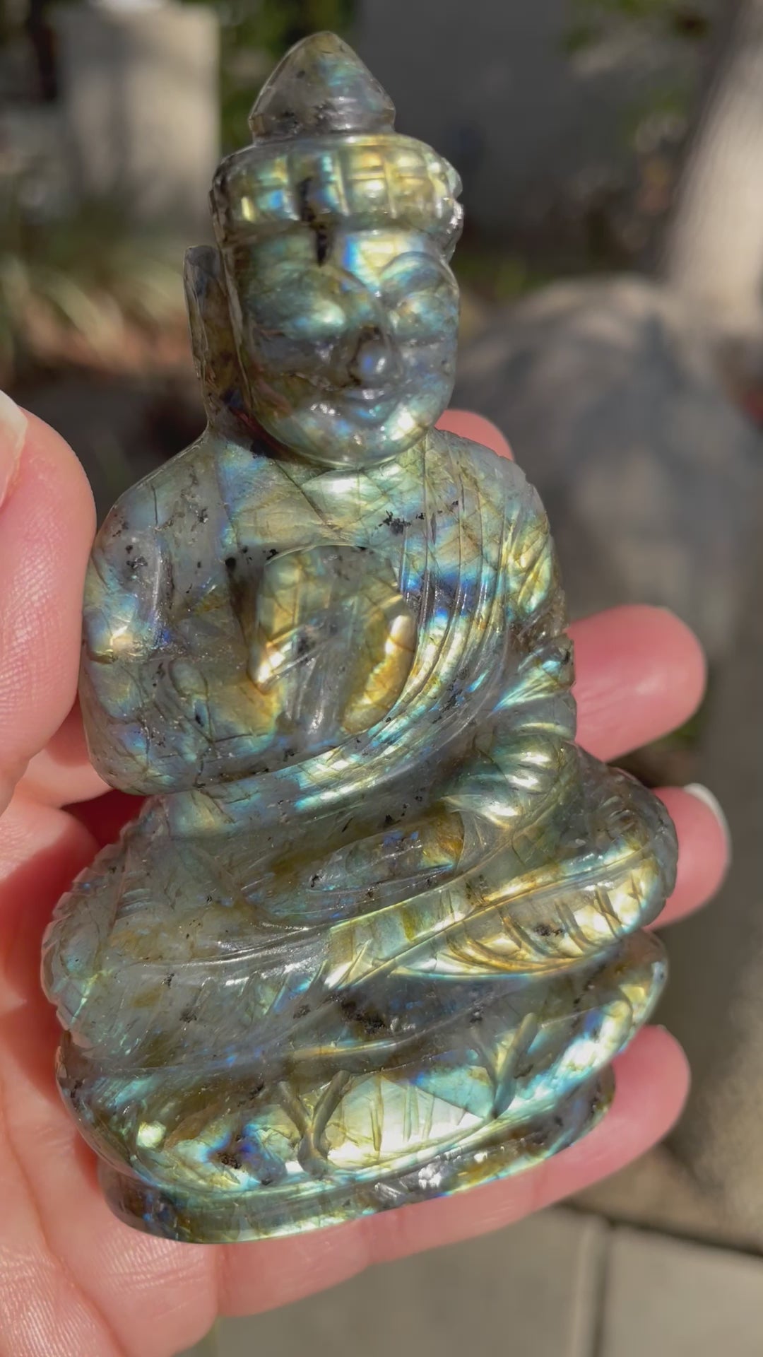 Hand carved Labradorite Buddha and Ganesha - You Choose -