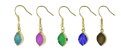5 colors of marquise earrings in a row