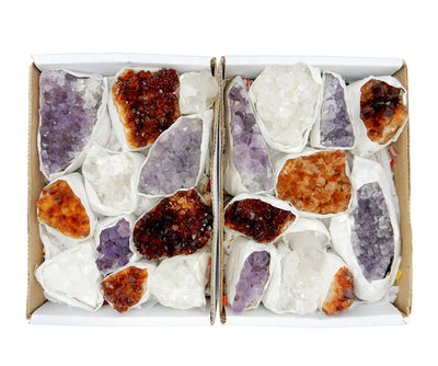 Flat Boxes - Amethyst Citrine And Crystal Cluster Flat Box - 2 next to each other