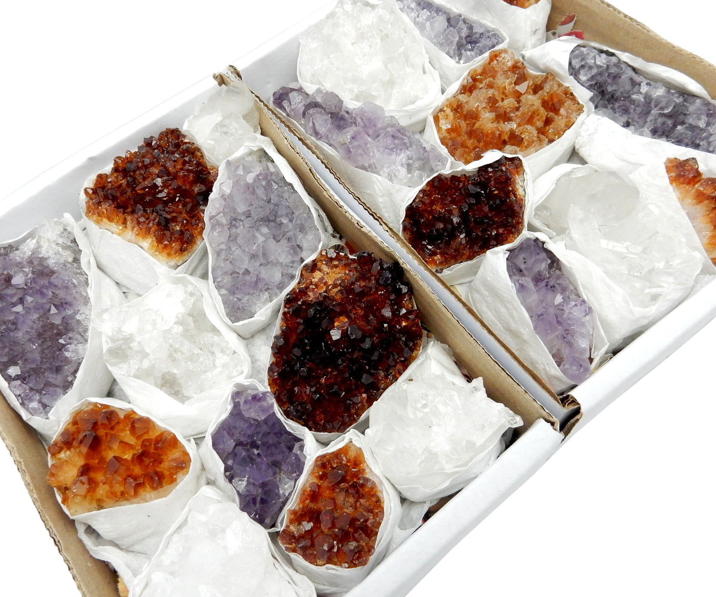 Flat Boxes - Amethyst Citrine And Crystal Cluster Flat Box - close up