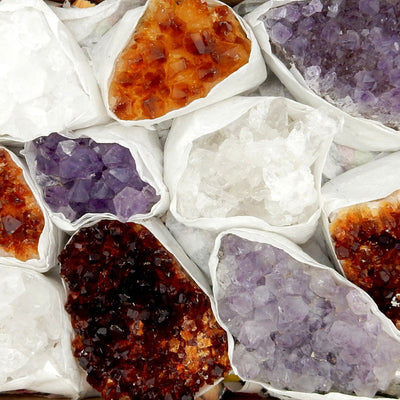 Amethyst Citrine And Crystal Cluster Flat Box