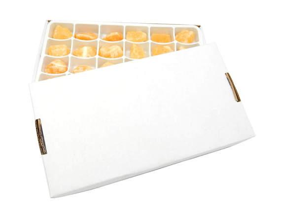 Flat Boxes - Orange Calcite By Box - Box Of 24 Pieces HS1B6