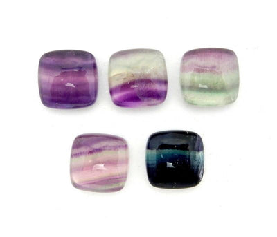 4 Tiny Rainbow Fluorite Square showing different color shapes.
