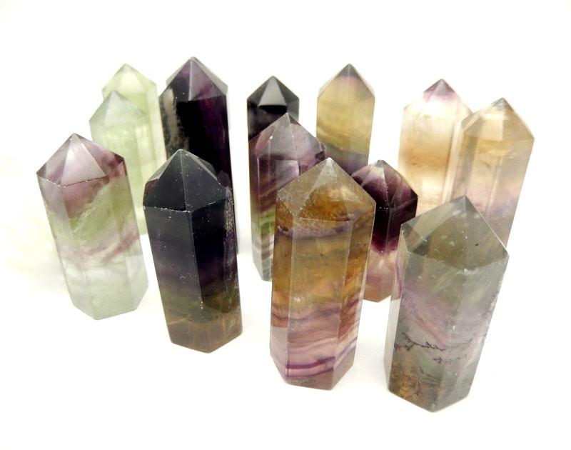 Fluorite Point multiple colors and sizes. 