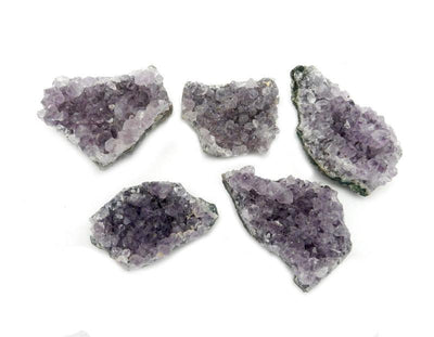 5 Freeform Amethyst Clusters With Magnets on white background