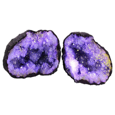  Purple Color Dyed Druzy Geodes - one open