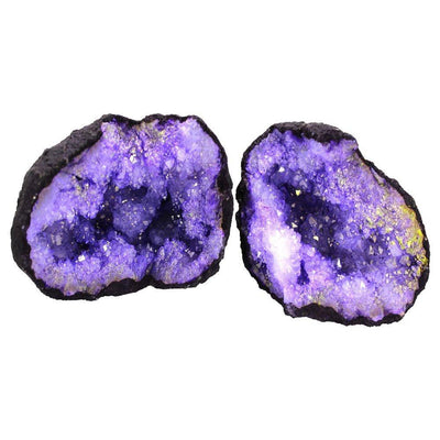 Purple Color Dyed Druzy Geodes - open purple geode