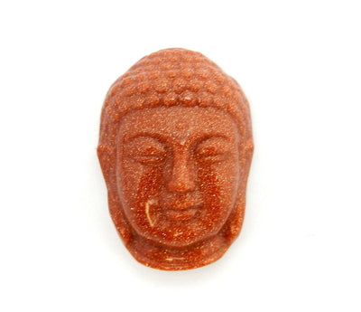Goldstone Buddha Budha Buddah Head Cabochon - Meditation Zen Namaste Jewelry Supplies (RK78B16-08)