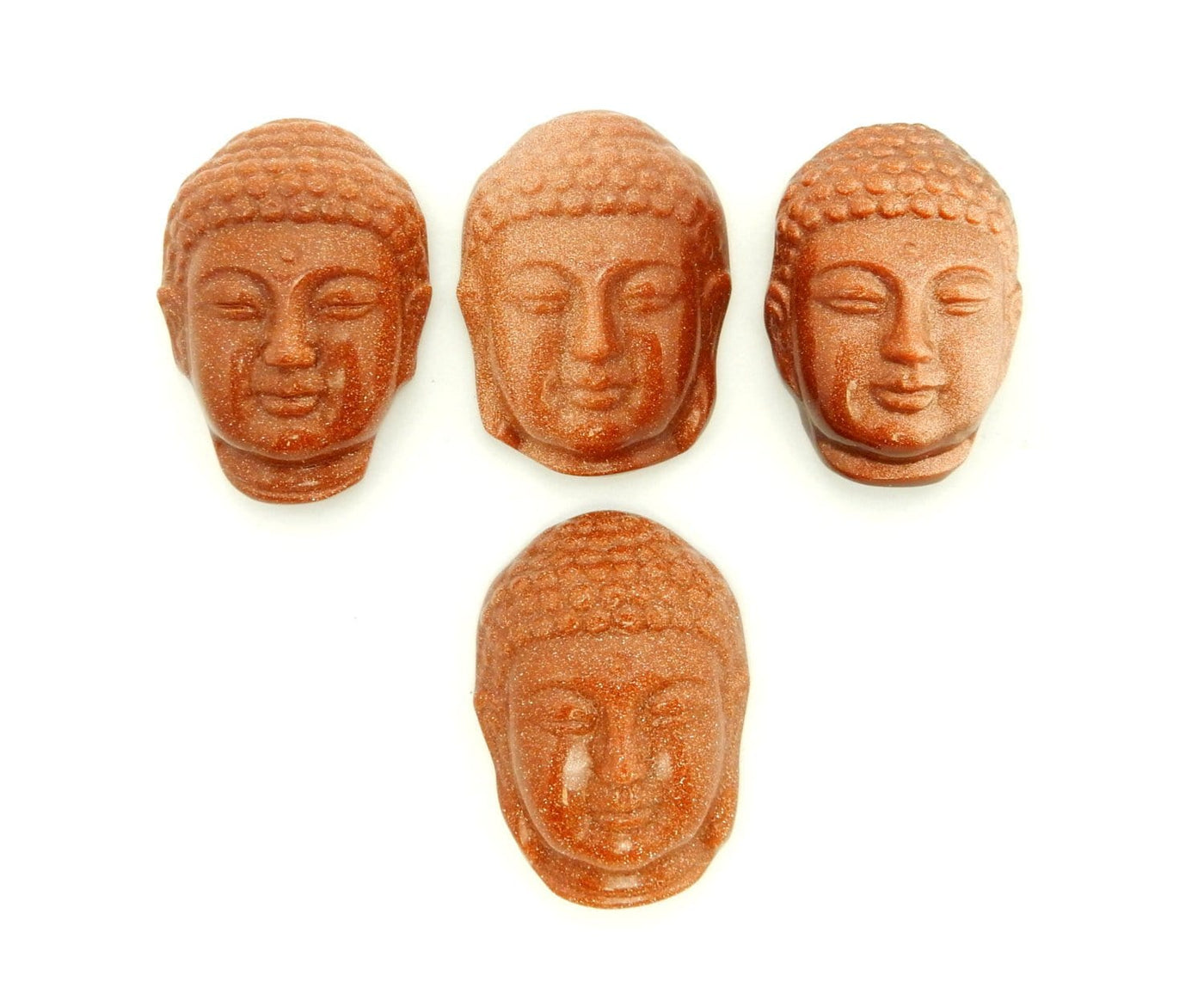 Goldstone Buddha Budha Buddah Head Cabochon - Meditation Zen Namaste Jewelry Supplies (RK78B16-08)