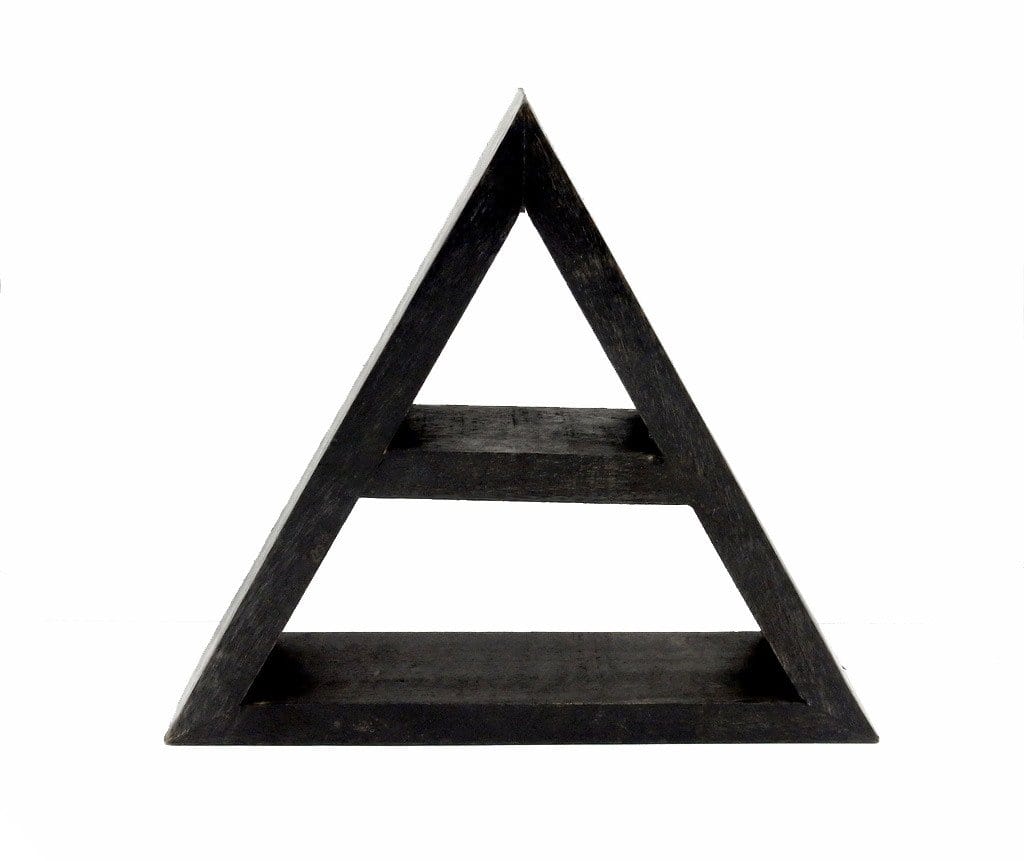 Dark wood shelf Triangle displayed on white background