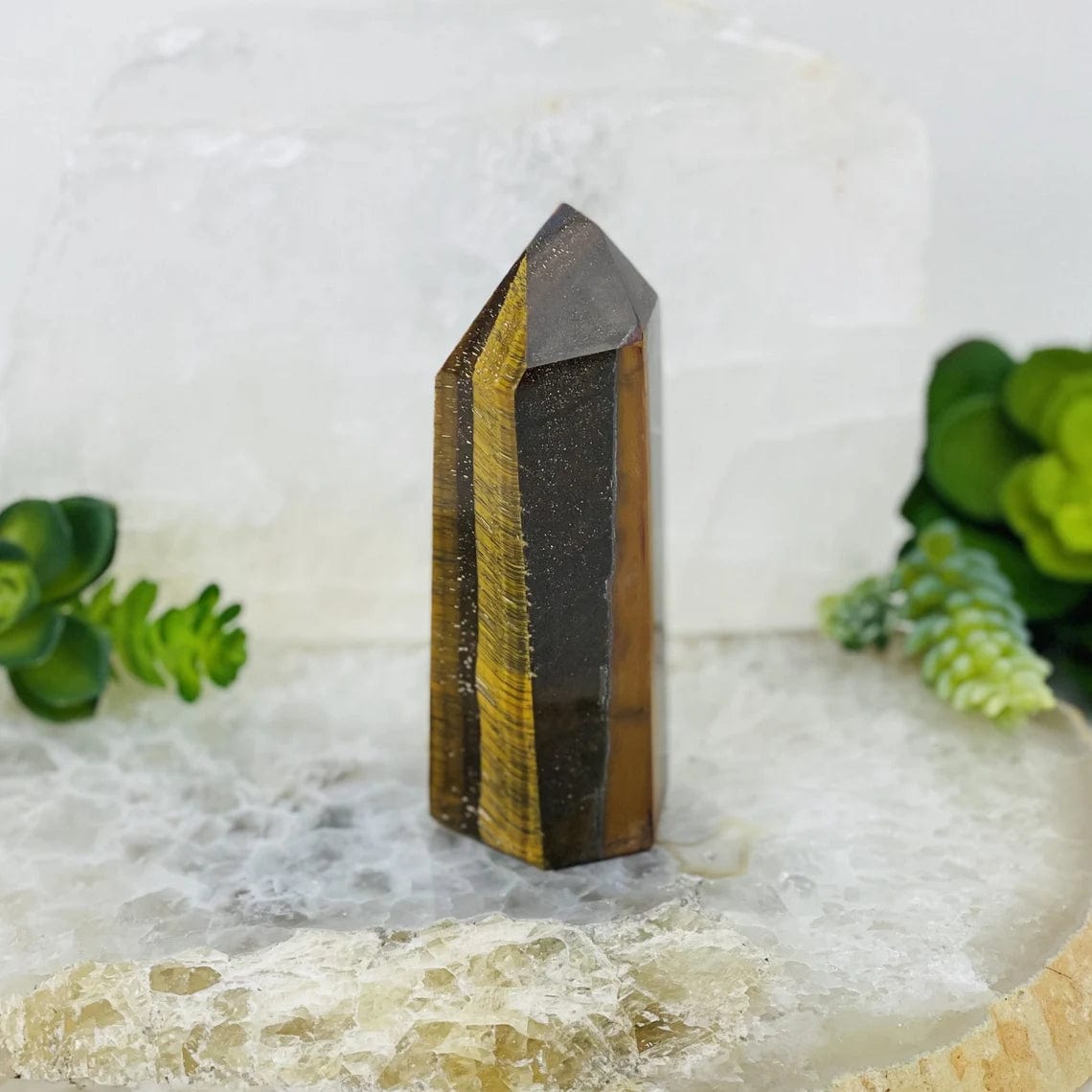 Tiger Eye Polished Point from another angle