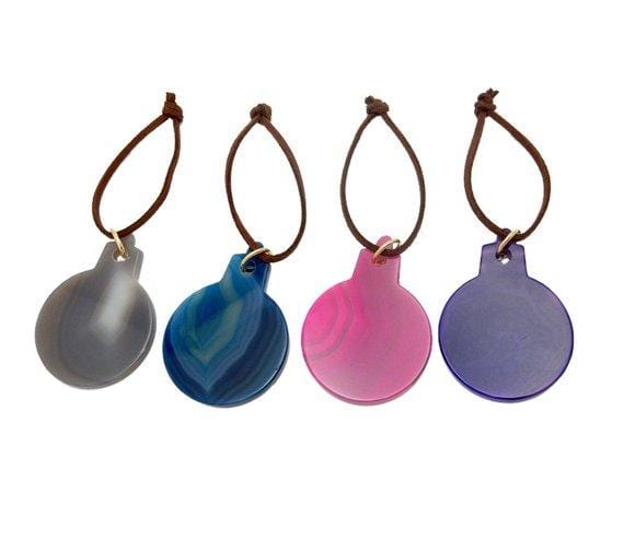 Variations of Agate Ball Christmas Ornaments.