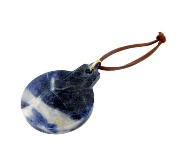 close up of the ornament in sodalite