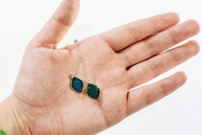 Druzy Marquise Shape  - green ones in a hand
