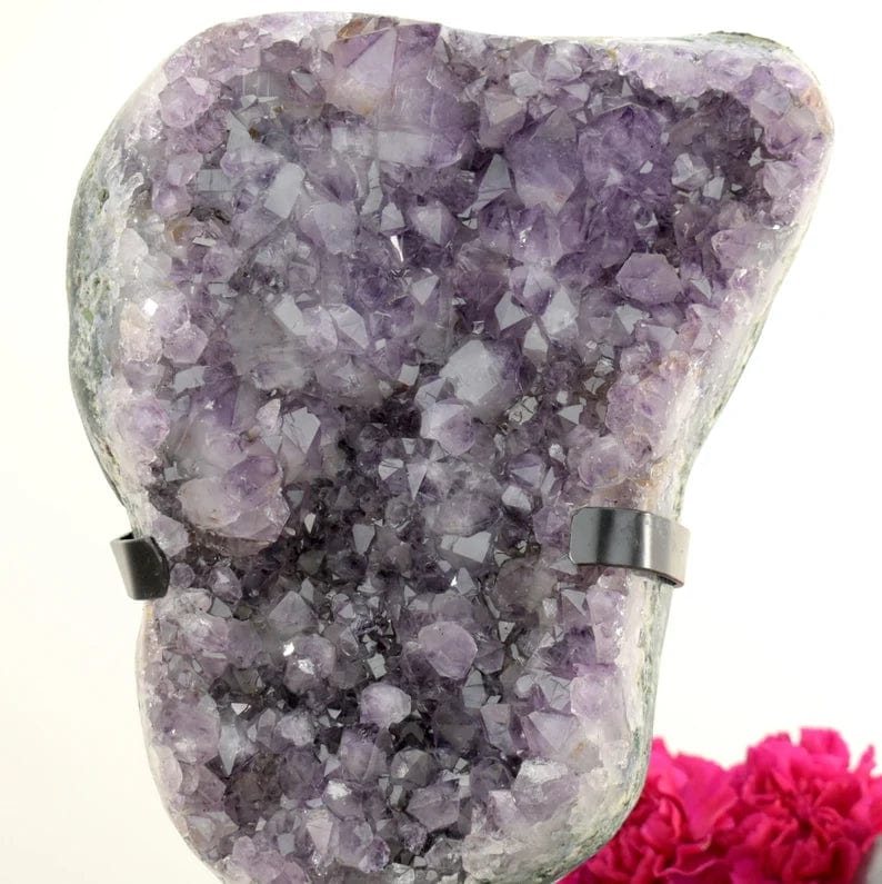 Amethyst Crystal Purple Geode up close