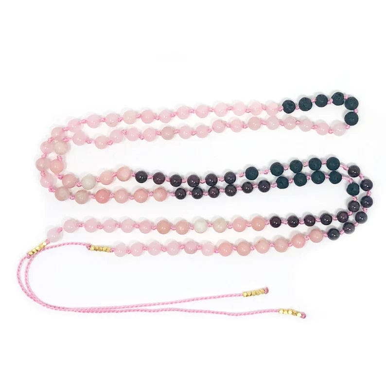 #4 - Rose Quartz - Pink Opal - Garnet - Lava on pink cording