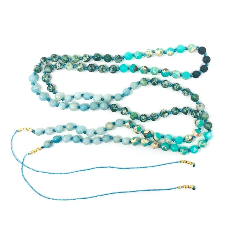  #2 - Imperial Jasper - Amazonite - Tree Agate - Black Onyx on teal cording