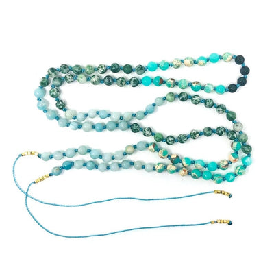  #2 - Imperial Jasper - Amazonite - Tree Agate - Black Onyx on teal cording