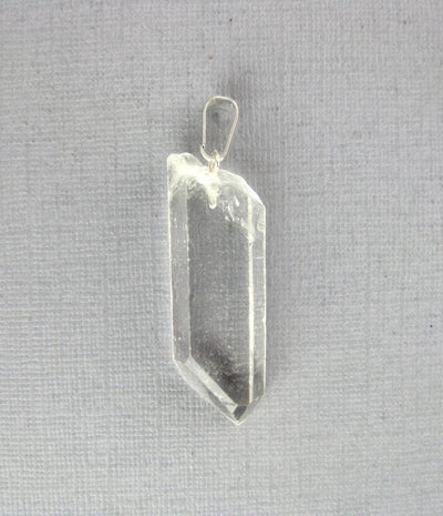 crystal pendant with silver bail