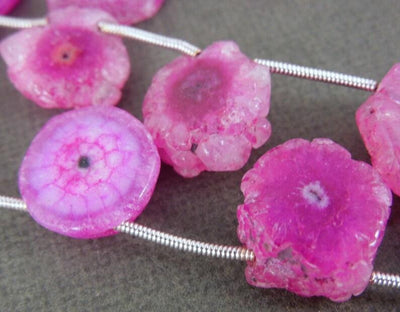 Pink Solar Quartz Beads close up referencing color