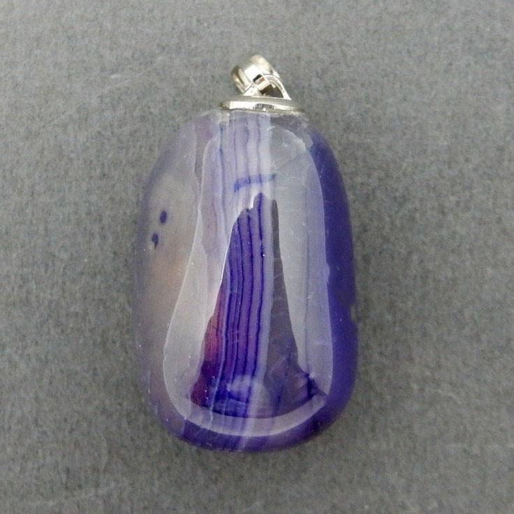 top view of purple agate pendant