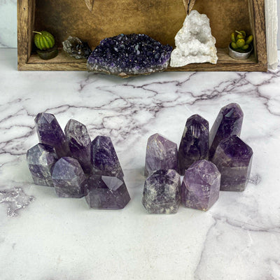 above view of amethyst natural stone point