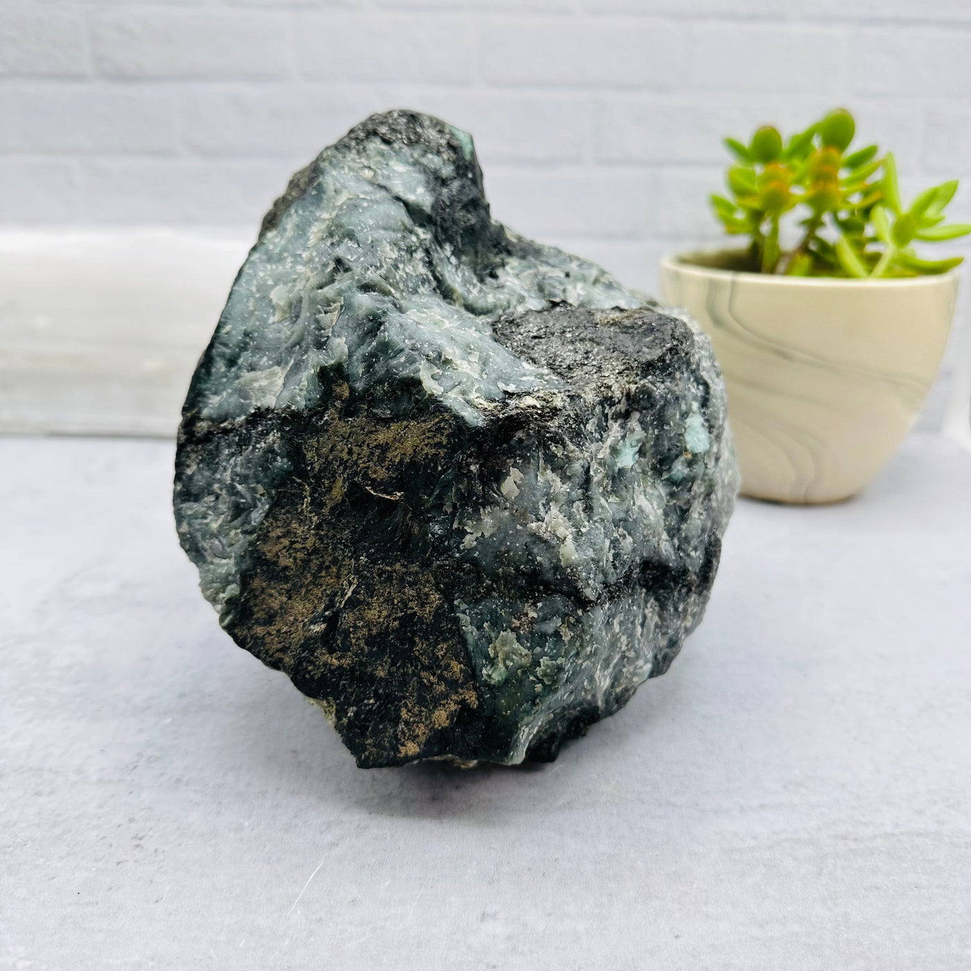 Emerald Large Rough Stone - OOAK - side'