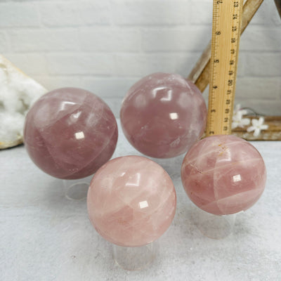 Rose quarts Sphere - You Choose - with measurements