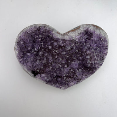 Amethyst Crystal Purple Druzy Heart Top View