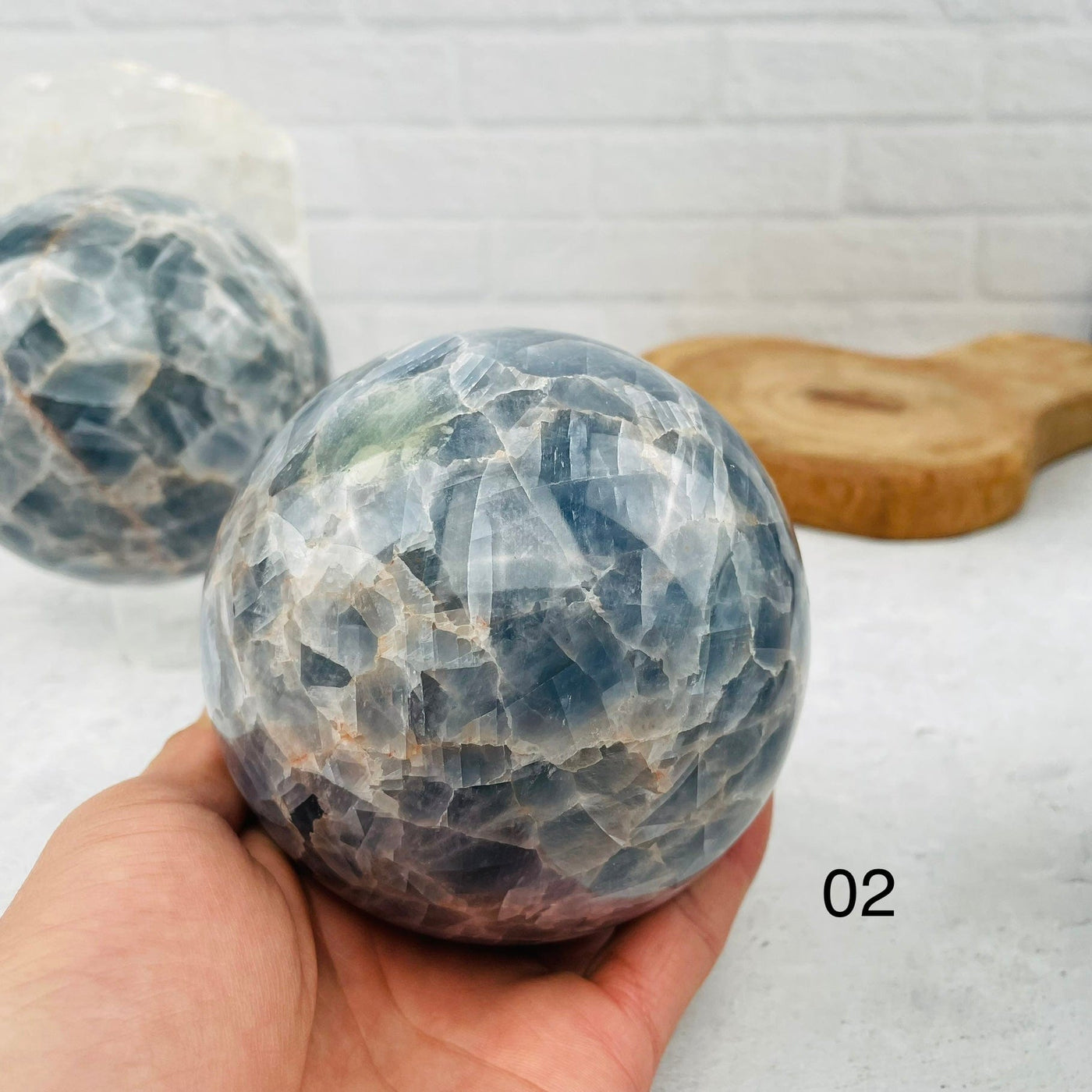 Blue Calcite Polished Spheres - You Choose-2