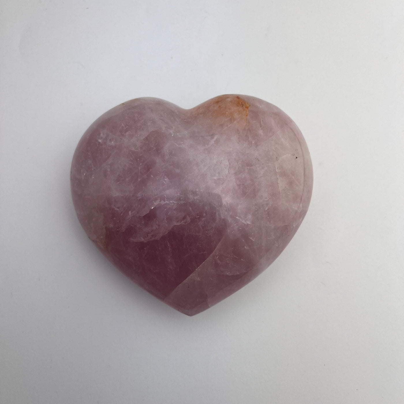 Polished Rose Quartz Heart - Front View