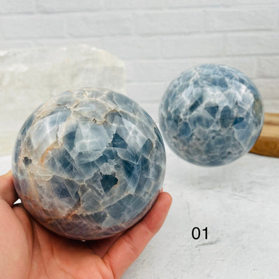 Blue Calcite Polished Sphere - You Choose- 01